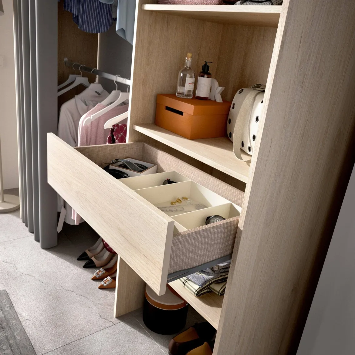 Guardaroba con appendiabiti rovere 160x205h cm - Arim