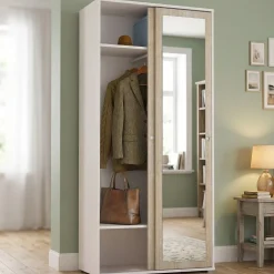 Guardaroba con appendiabiti rovere e bianco opaco 167x191h cm - Serpentina
