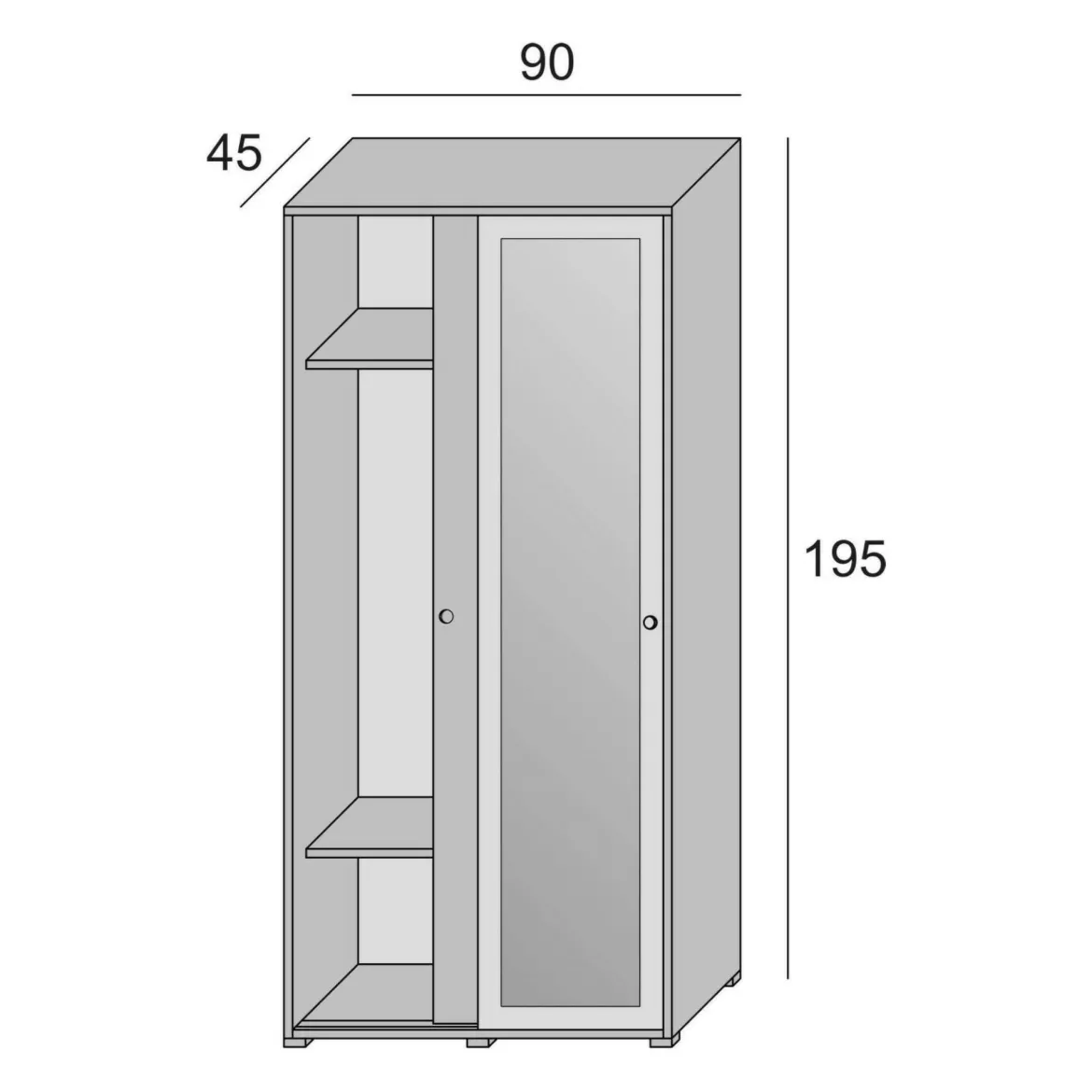 Guardaroba con appendiabiti rovere e bianco opaco 167x191h cm - Serpentina