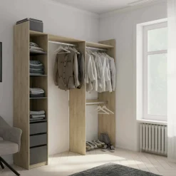 Guardaroba con cassetti rovere 199x218h cm - Battuda