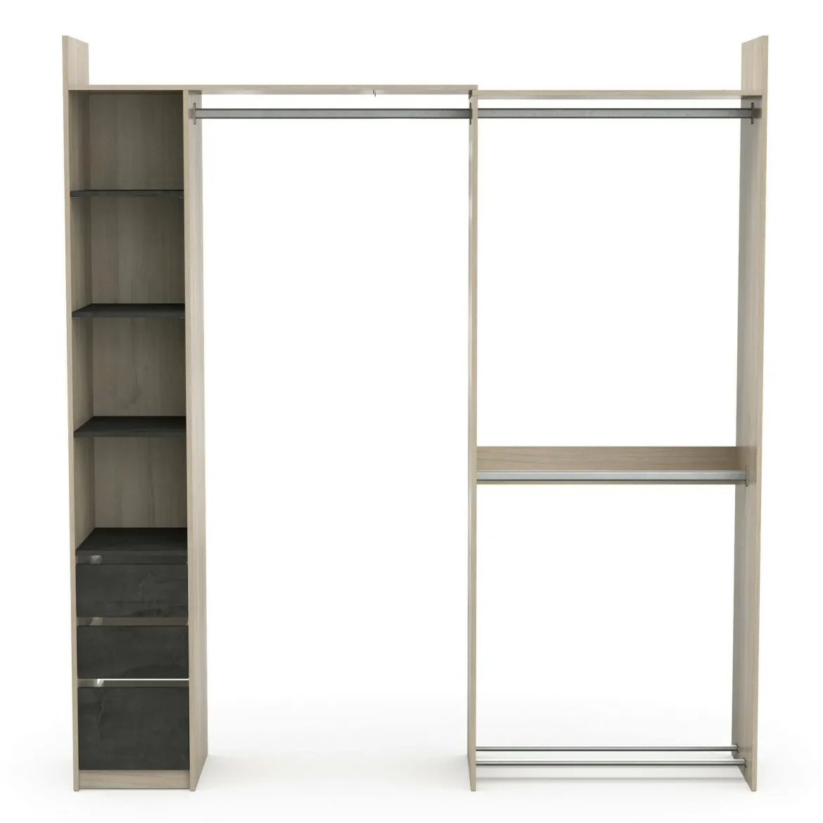Guardaroba con cassetti rovere 199x218h cm - Battuda