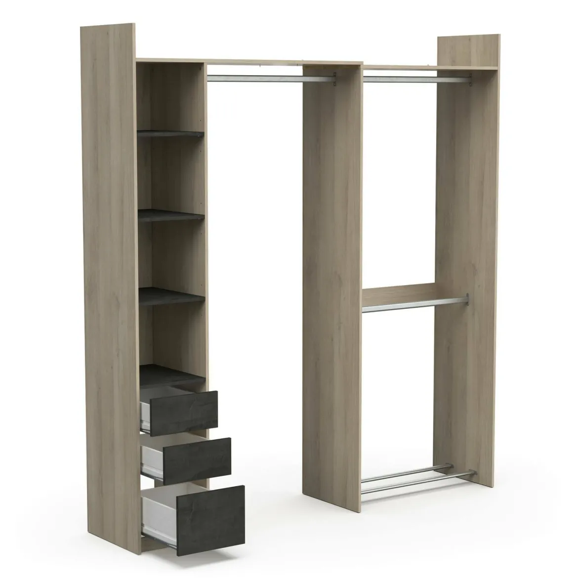 Guardaroba con cassetti rovere 199x218h cm - Battuda