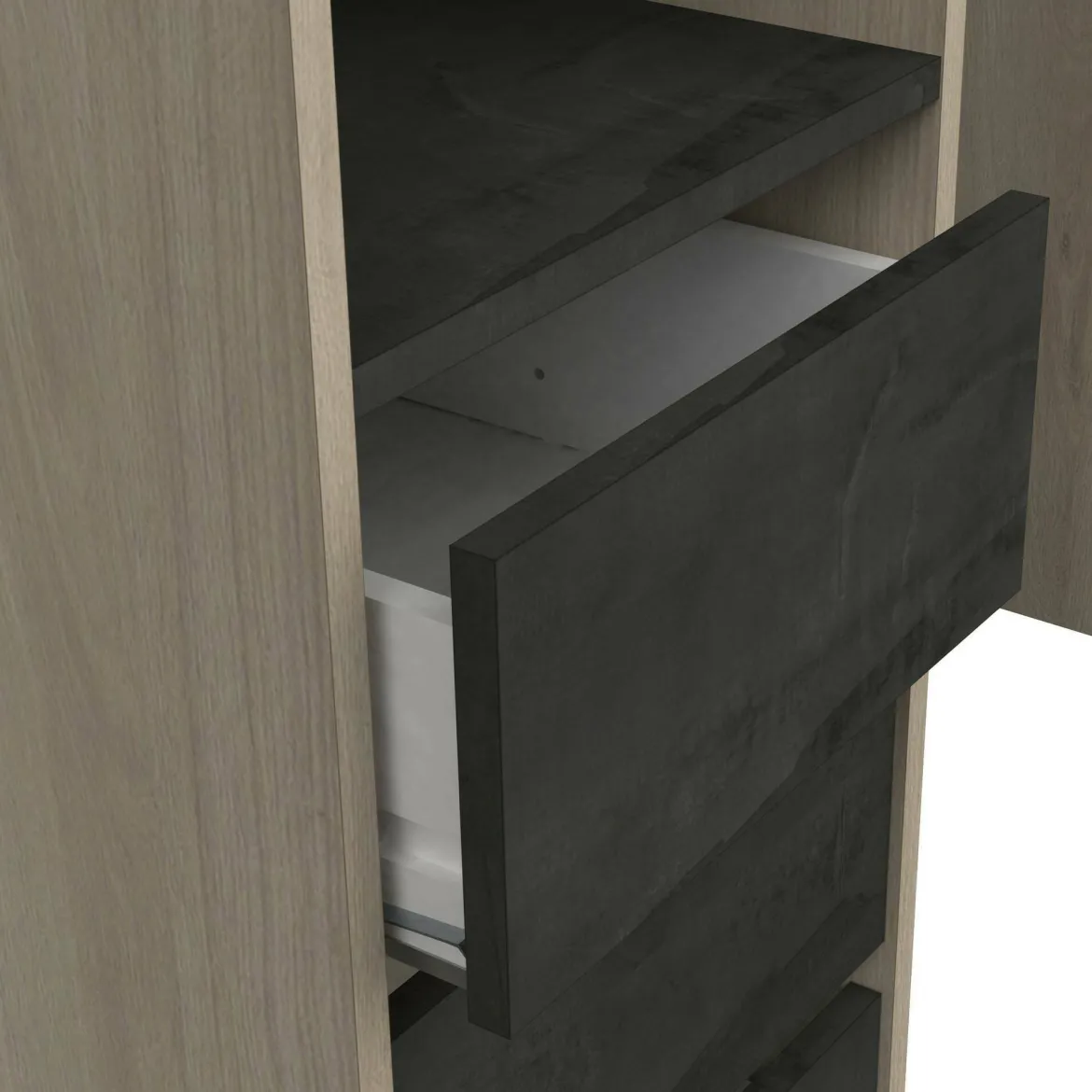 Guardaroba con cassetti rovere 199x218h cm - Battuda