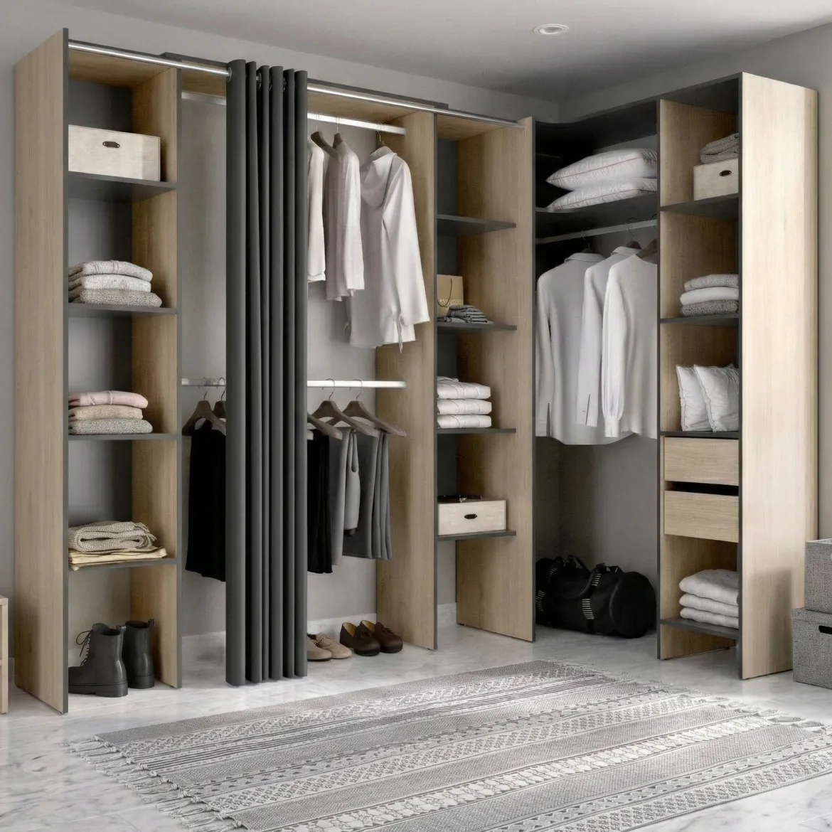 Guardaroba con ripiani regolabili bianco 133x184h cm - Australia