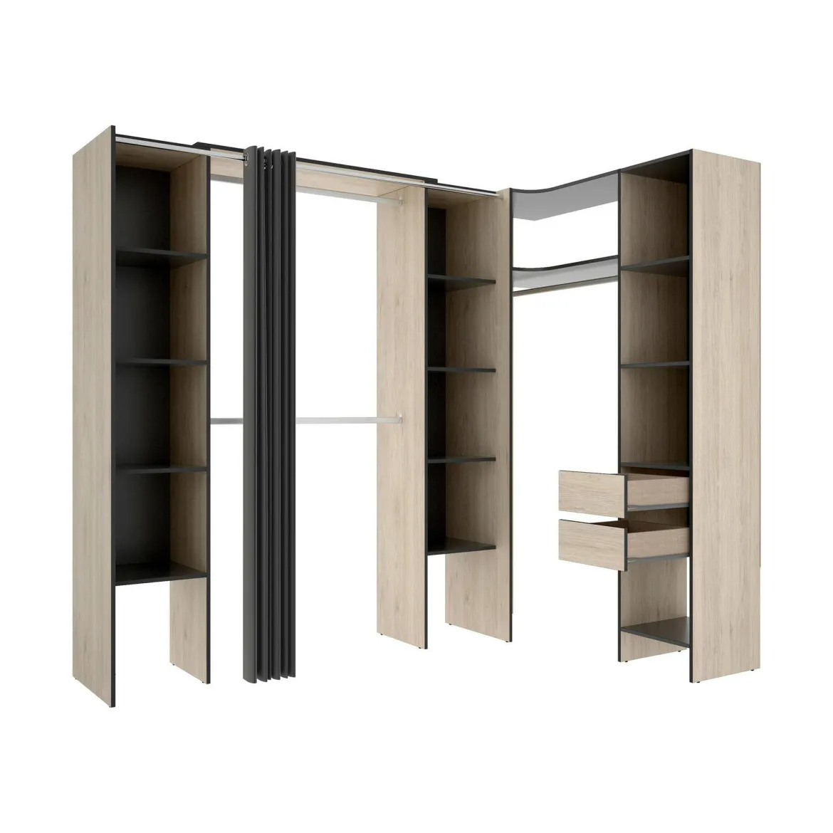 Guardaroba con ripiani regolabili bianco 133x184h cm - Australia