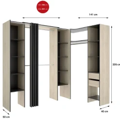 Guardaroba con ripiani regolabili bianco 133x184h cm - Australia