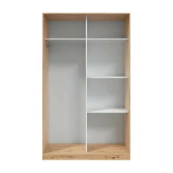Guardaroba con ripiani regolabili bianco e rovere nodi 120x200h cm - Adrenalin