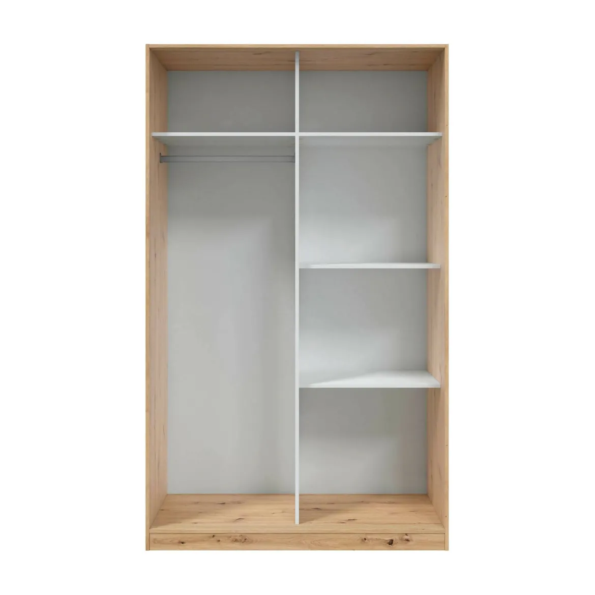 Guardaroba con ripiani regolabili bianco e rovere nodi 120x200h cm - Adrenalin