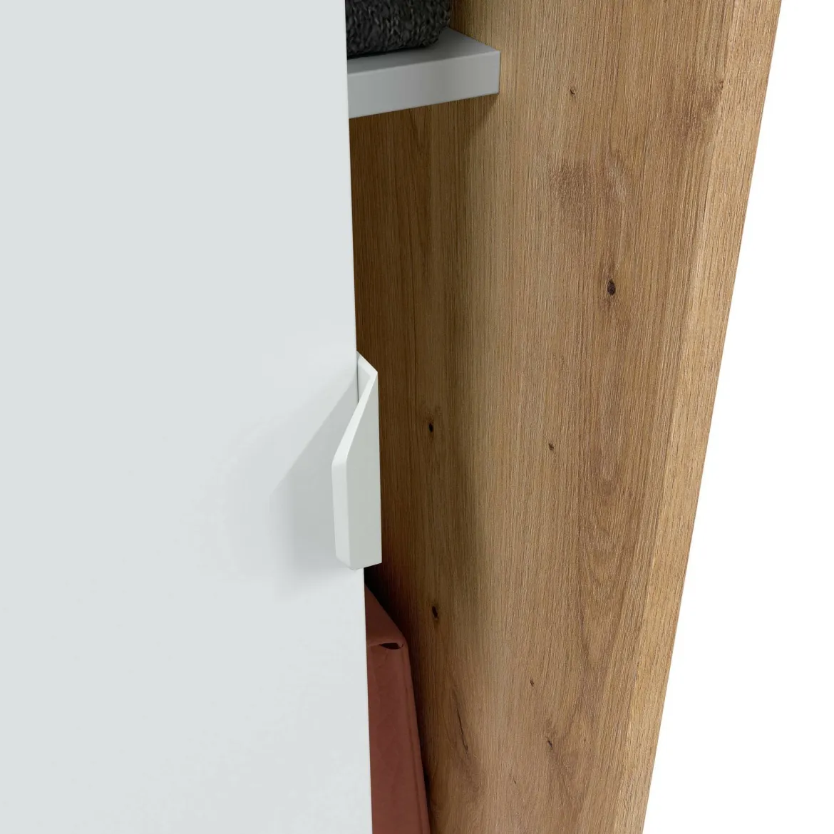 Guardaroba con ripiani regolabili bianco e rovere nodi 120x200h cm - Adrenalin