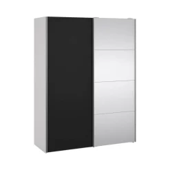 Guardaroba con specchio bianco e nero 150x200h cm - Seraphine