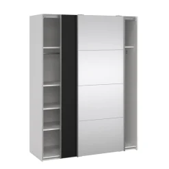 Guardaroba con specchio bianco e nero 182x220h cm - Taxus