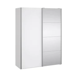 Guardaroba con specchio bianco lucido 150x200h cm - Seraphine