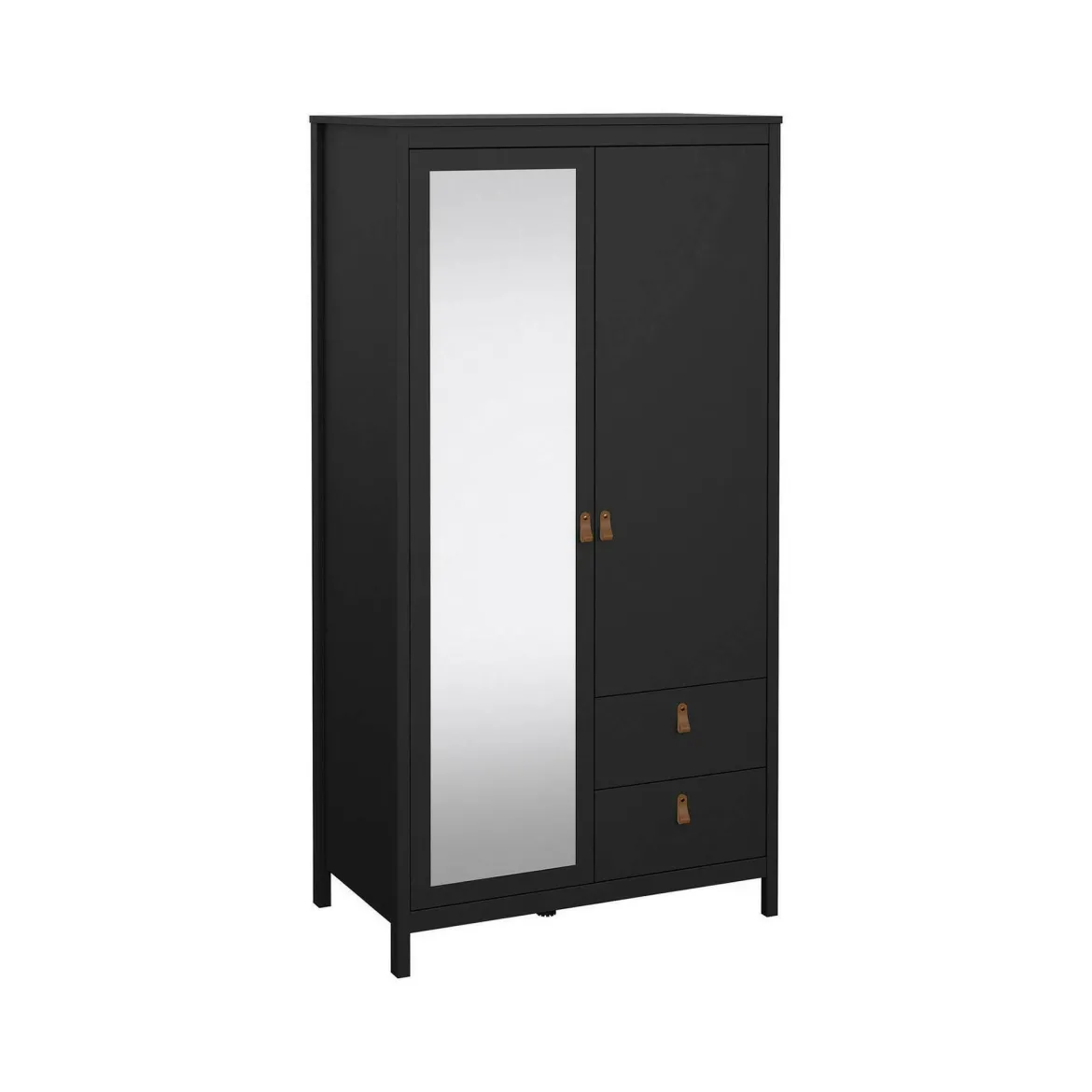 Guardaroba con specchio nero 102x199h cm - Lagertha