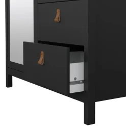 Guardaroba con specchio nero 102x199h cm - Lagertha