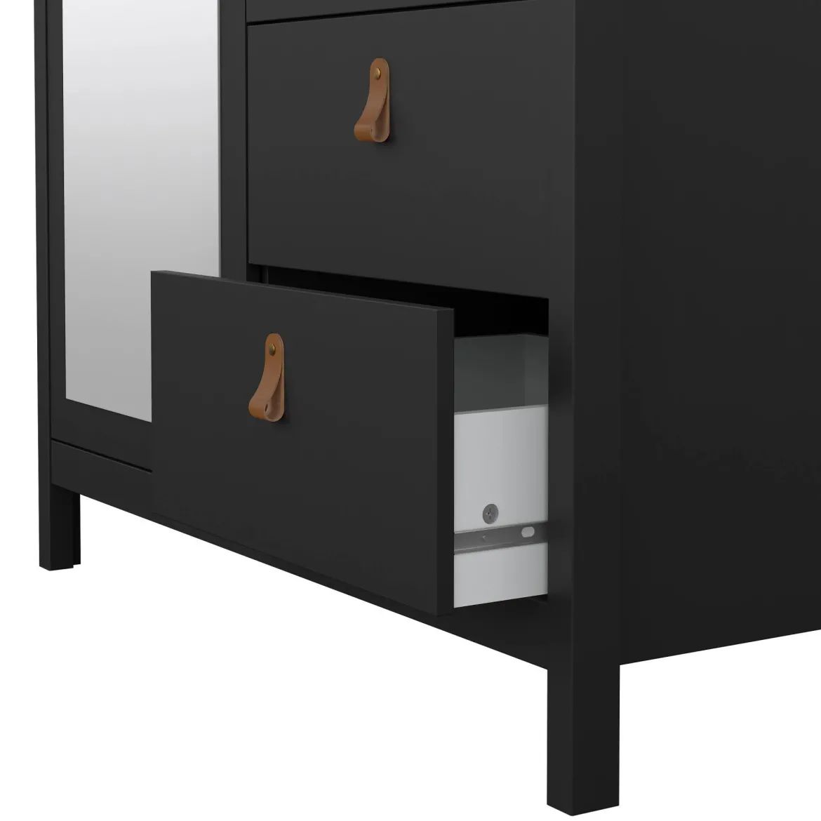 Guardaroba con specchio nero 102x199h cm - Lagertha