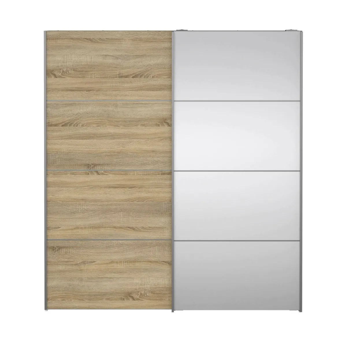 Guardaroba con specchio quercia e bianco lucido 181x200h cm - Astrolabio