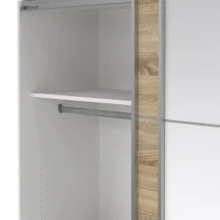 Guardaroba con specchio quercia e bianco lucido 181x200h cm - Astrolabio