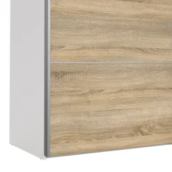 Guardaroba con specchio quercia e bianco lucido 181x200h cm - Astrolabio