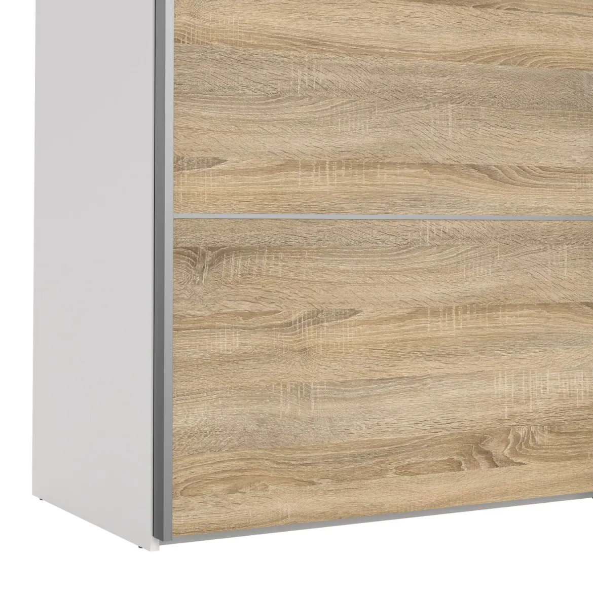 Guardaroba con specchio quercia e bianco lucido 181x200h cm - Astrolabio