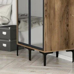 Guardaroba design noce e antracite 80x200h cm - Bagnone