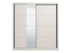 Guardaroba Grande Bianco Beige Nero Appendiabiti 8 Ripiani 251x215.5h cm, 12 Vani - Pedavena
