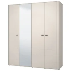 Guardaroba Grande Bianco Crema 2 Ripiani Appendiabiti 179.5x210.5h cm, 4 Vani - Bustone