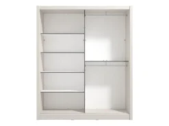 Guardaroba Grande Bianco Crema 5 Ripiani Appendiabiti 180x215.5h cm, 2 Ante - Manfredi