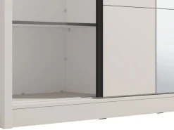 Guardaroba Grande Bianco Crema 5 Ripiani Appendiabiti 180x215.5h cm, 2 Ante - Manfredi