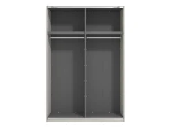 Guardaroba Grande Bianco Crema Nero Appendiabiti 2 Ripiani 145.5x217.5h cm, Apertura Scorrevole - Vialone