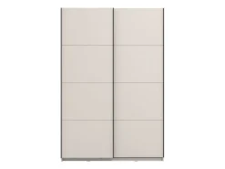 Guardaroba Grande Bianco Crema Nero Appendiabiti 2 Ripiani 145.5x217.5h cm, Apertura Scorrevole - Vialone