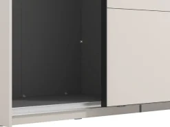 Guardaroba Grande Bianco Crema Nero Appendiabiti 2 Ripiani 195x217.5h cm, Apertura Scorrevole - Porlezza