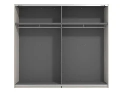 Guardaroba Grande Bianco Crema Nero Appendiabiti 2 Ripiani 245x217.5h cm, Apertura Scorrevole - Resiutta