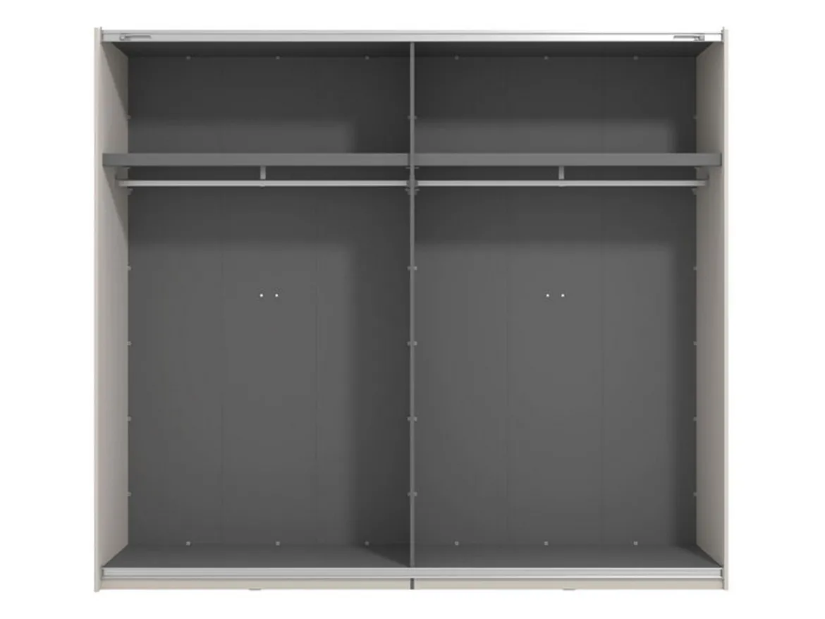 Guardaroba Grande Bianco Crema Nero Appendiabiti 2 Ripiani 245x217.5h cm, Apertura Scorrevole - Resiutta