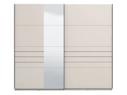 Guardaroba Grande Bianco Crema Nero Appendiabiti 2 Ripiani 245x217.5h cm, Apertura Scorrevole - Resiutta