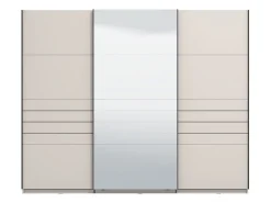 Guardaroba Grande Bianco Crema Nero Appendiabiti 4 Ripiani 155x208h cm, 6 Vani - Ifrane
