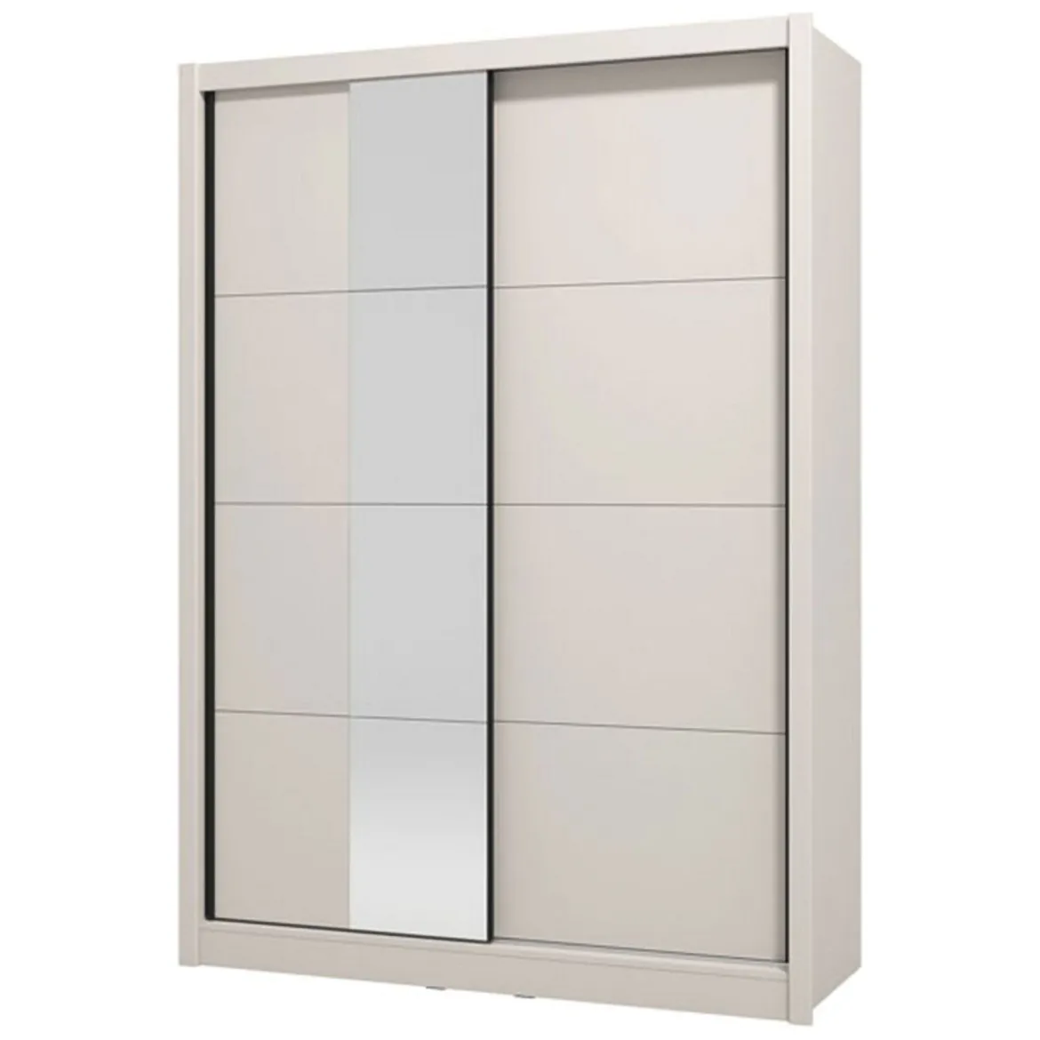 Guardaroba Grande Bianco Crema Trasparente Appendiabiti 2 Ripiani 245x217.5h cm, Apertura Scorrevole - Laghi