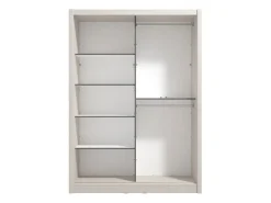 Guardaroba Grande Bianco Crema Trasparente Appendiabiti 2 Ripiani 245x217.5h cm, Apertura Scorrevole - Laghi
