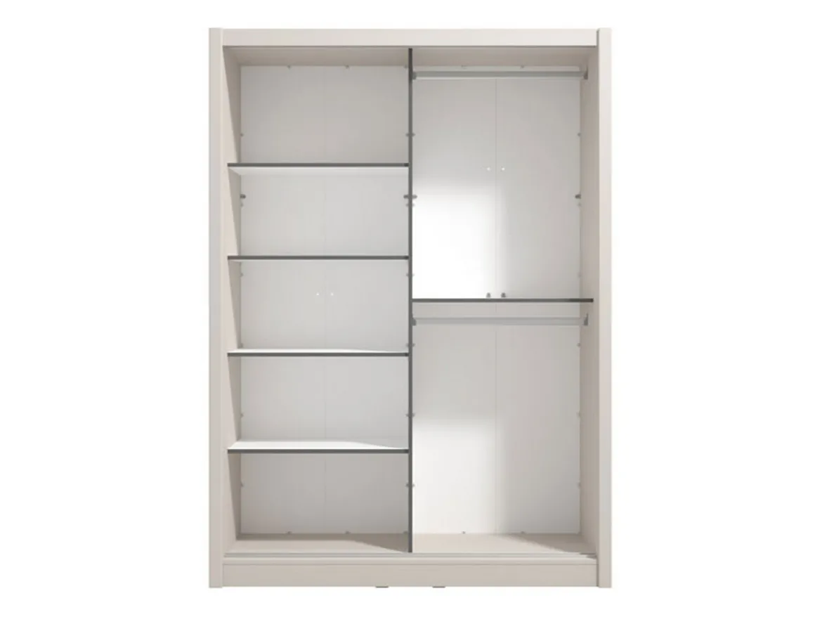 Guardaroba Grande Bianco Crema Trasparente Appendiabiti 2 Ripiani 245x217.5h cm, Apertura Scorrevole - Laghi
