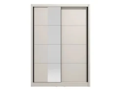 Guardaroba Grande Bianco Crema Trasparente Appendiabiti 2 Ripiani 245x217.5h cm, Apertura Scorrevole - Laghi