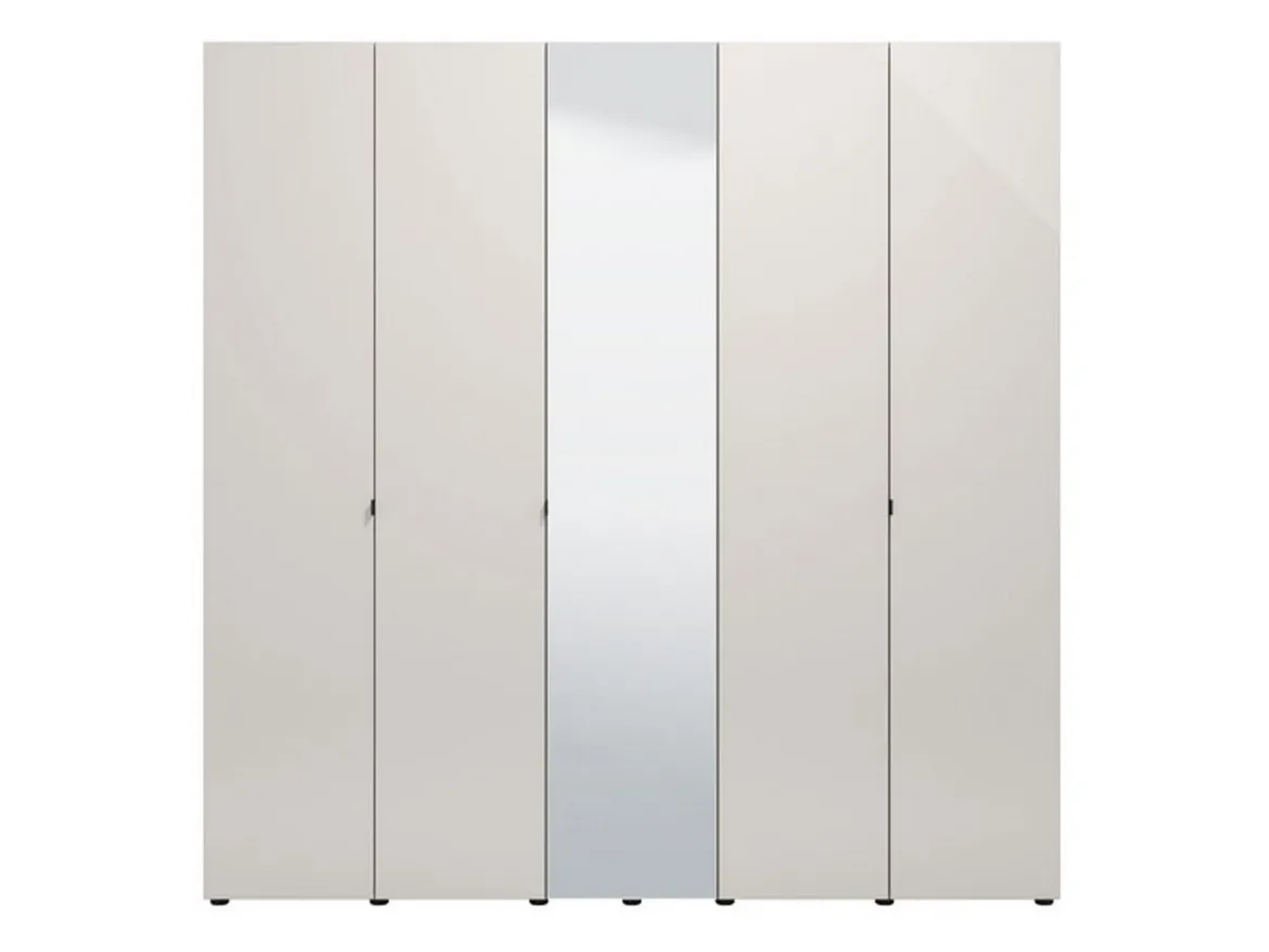Guardaroba Grande Bianco Crema Trasparente Appendiabiti 8 Ripiani 224x226.5h cm, 12 Vani - Quarrata
