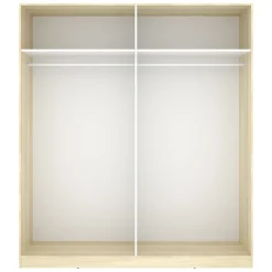 Guardaroba Grande Bianco Marrone Rovere 2 Ripiani Appendiabiti 51x204h cm, Cassetti - Holder