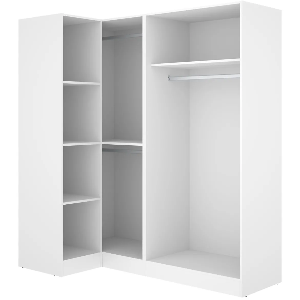 Guardaroba Grande Bianco Modulabile 5 Ripiani 91x184h cm, Appendiabiti - Woodbury