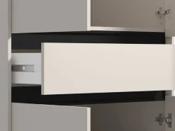 Guardaroba Grande Bianco Nero 3 Ripiani Appendiabiti 93x210.5h cm, Apertura Battente - Vimercati