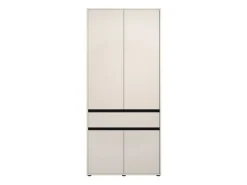Guardaroba Grande Bianco Nero 3 Ripiani Appendiabiti 93x210.5h cm, Apertura Battente - Vimercati