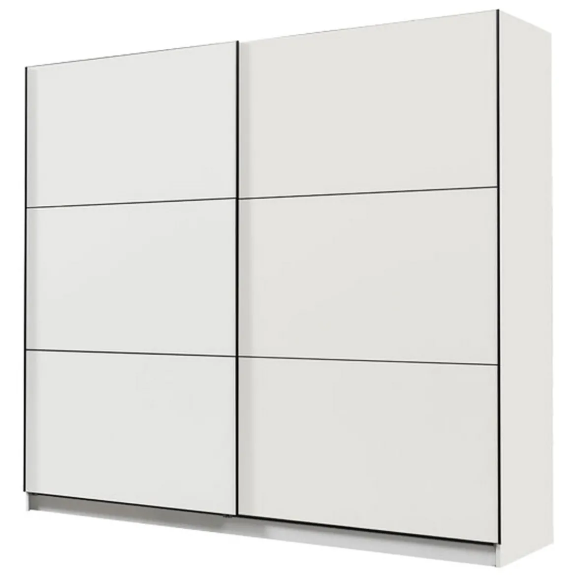 Guardaroba Grande Bianco Opaco 8 Ripiani Appendiabiti 217x210h cm, 2 Ante - Piateda
