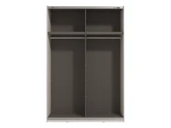 Guardaroba Grande Bianco Opaco Nero Appendiabiti 2 Ripiani 145.5x217.5h cm, Apertura Scorrevole - Tredozio