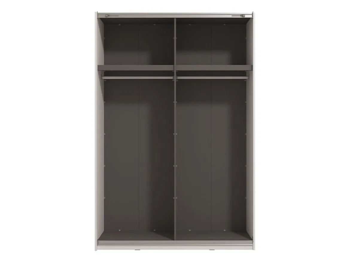 Guardaroba Grande Bianco Opaco Nero Appendiabiti 2 Ripiani 145.5x217.5h cm, Apertura Scorrevole - Tredozio