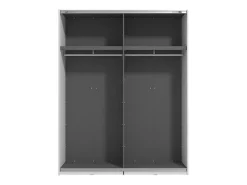 Guardaroba Grande Bianco Opaco Nero Appendiabiti 2 Ripiani 155x208h cm, 4 Vani - Soris