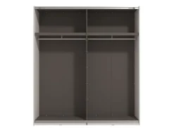 Guardaroba Grande Bianco Opaco Nero Appendiabiti 2 Ripiani 195x217.5h cm, Apertura Scorrevole - Siri