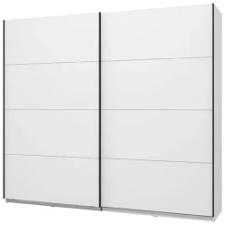 Guardaroba Grande Bianco Opaco Nero Appendiabiti 2 Ripiani 245x217.5h cm, Apertura Scorrevole - Salemi